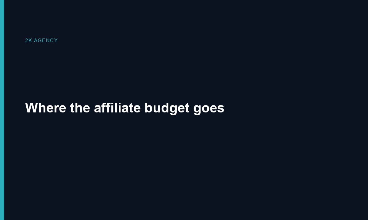 Where the affiliate budget goes